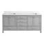 Meuble-lavabo 72 po, meuble-lavabo avec cadre en bois massif, comptoir autoportant avec double cuve gris-129456839