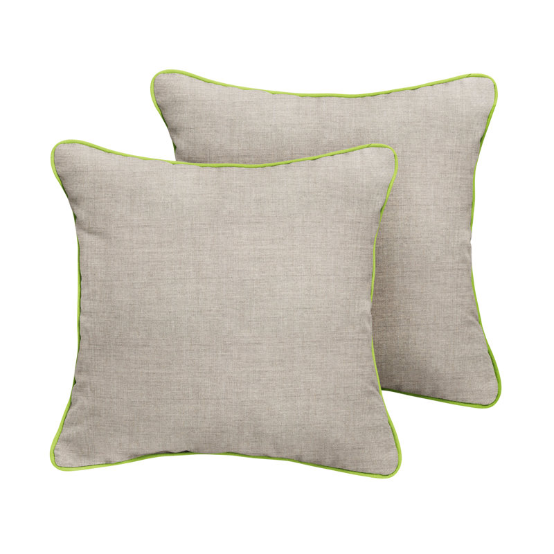 Hardin Sunbrella® Outdoor Reversible Throw Pillow, 18" x 18", Cast Silver Sunbrella Plainweave