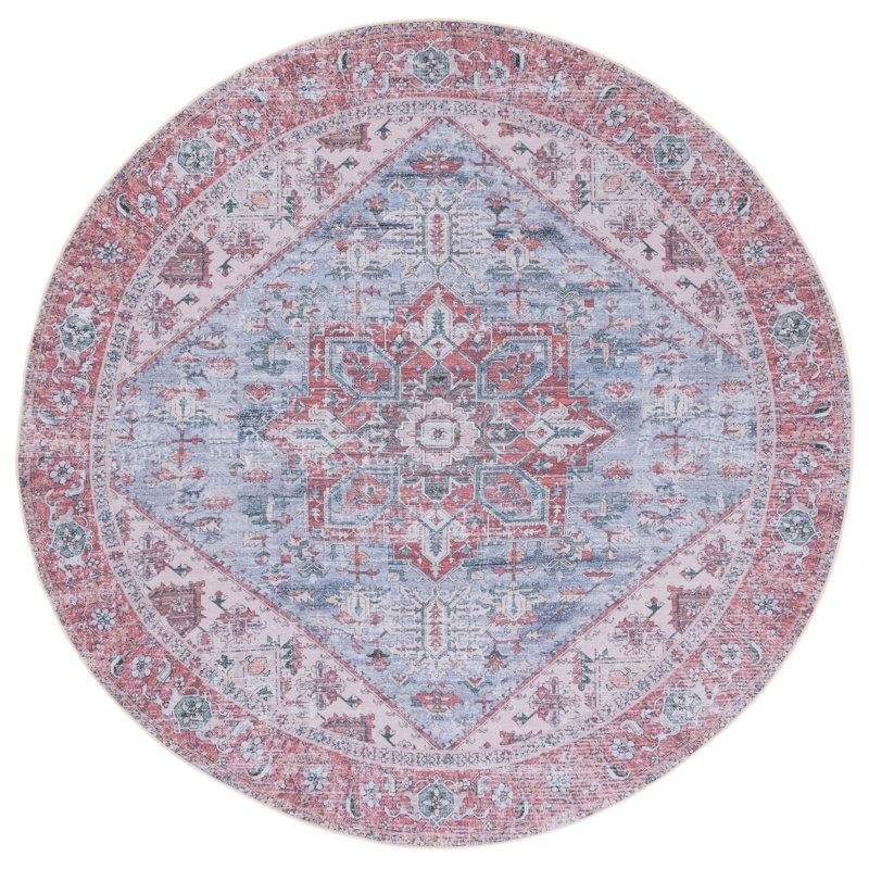 Tucson Performance Machine Washable Southwestern Rug, Round 6'