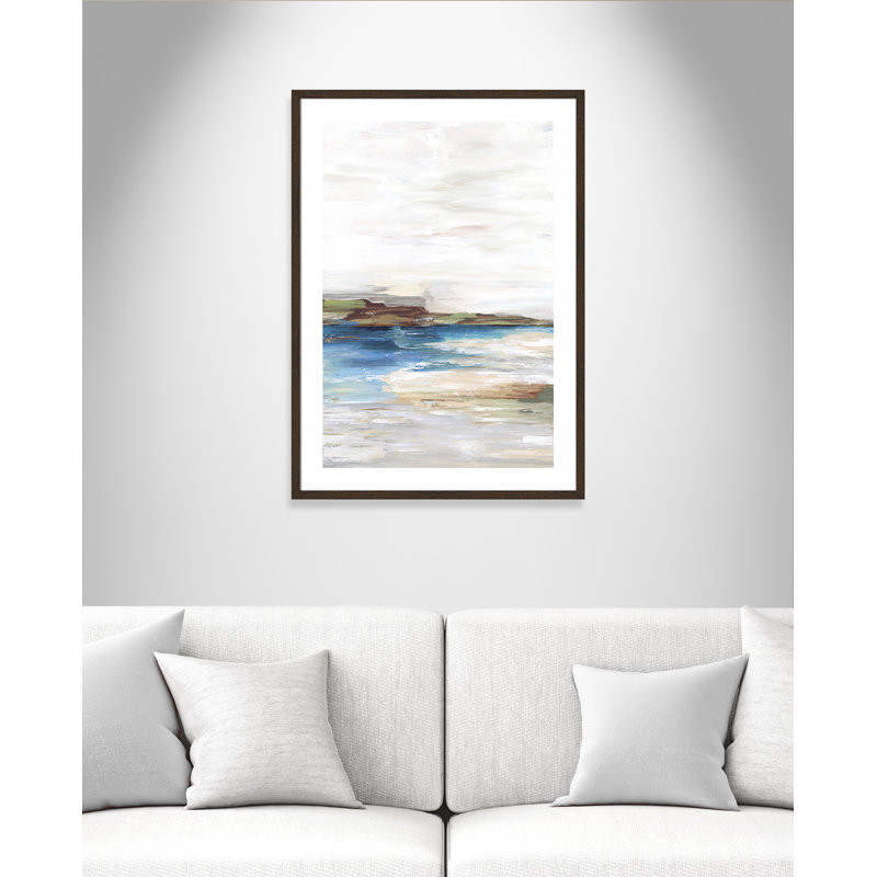 Distant Lands " Distant Lands II ", Brown Framed Paper, 35.5" H x 25.5" W x 0.75" D