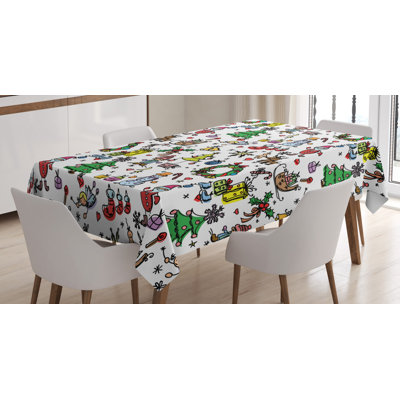 Doodle Geometric Christmas Tablecloth