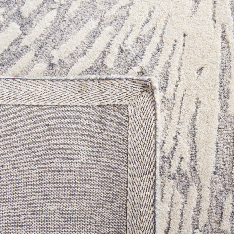 Bargneare Hand Tufted Wool And Cotton With Latex Abstract Rug, Rectangle 5' x 8'