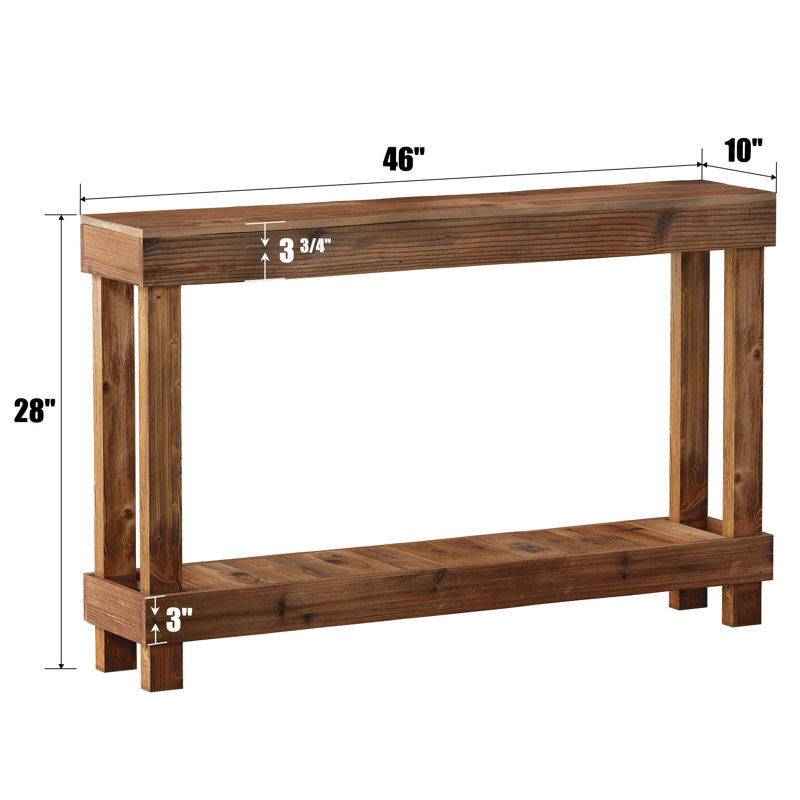 46" Reclaimed Solid Wood Console Table, Brown