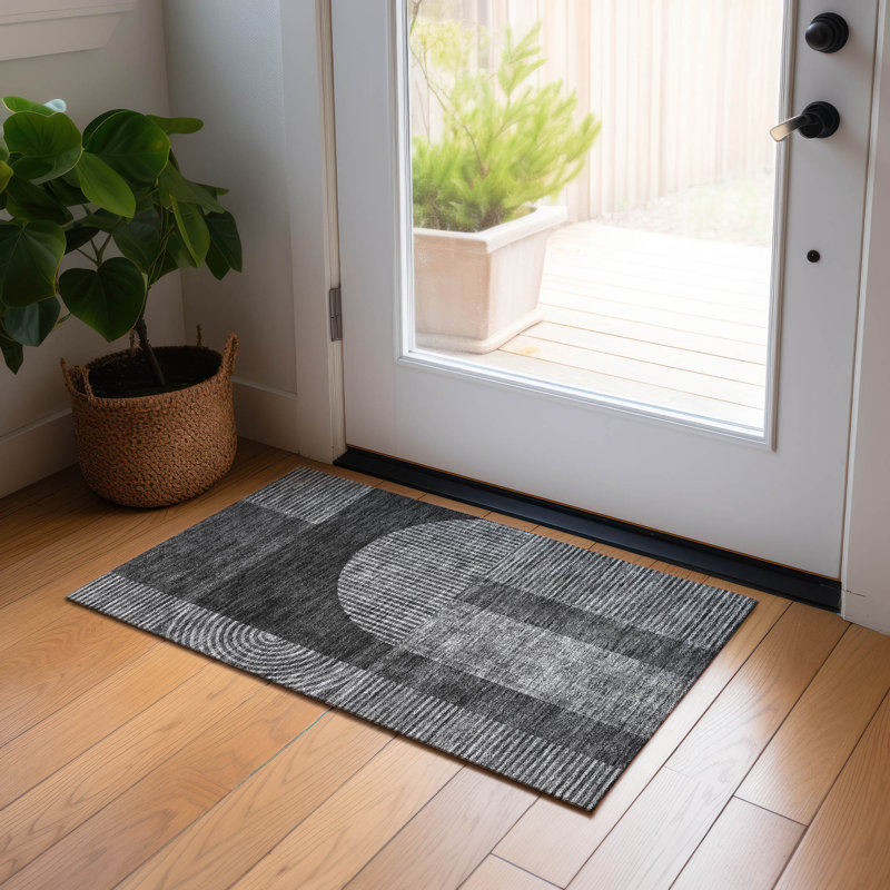 Alta Washable Geometric Indoor / Outdoor Rug, Rectangle 1'8" x 2'6"