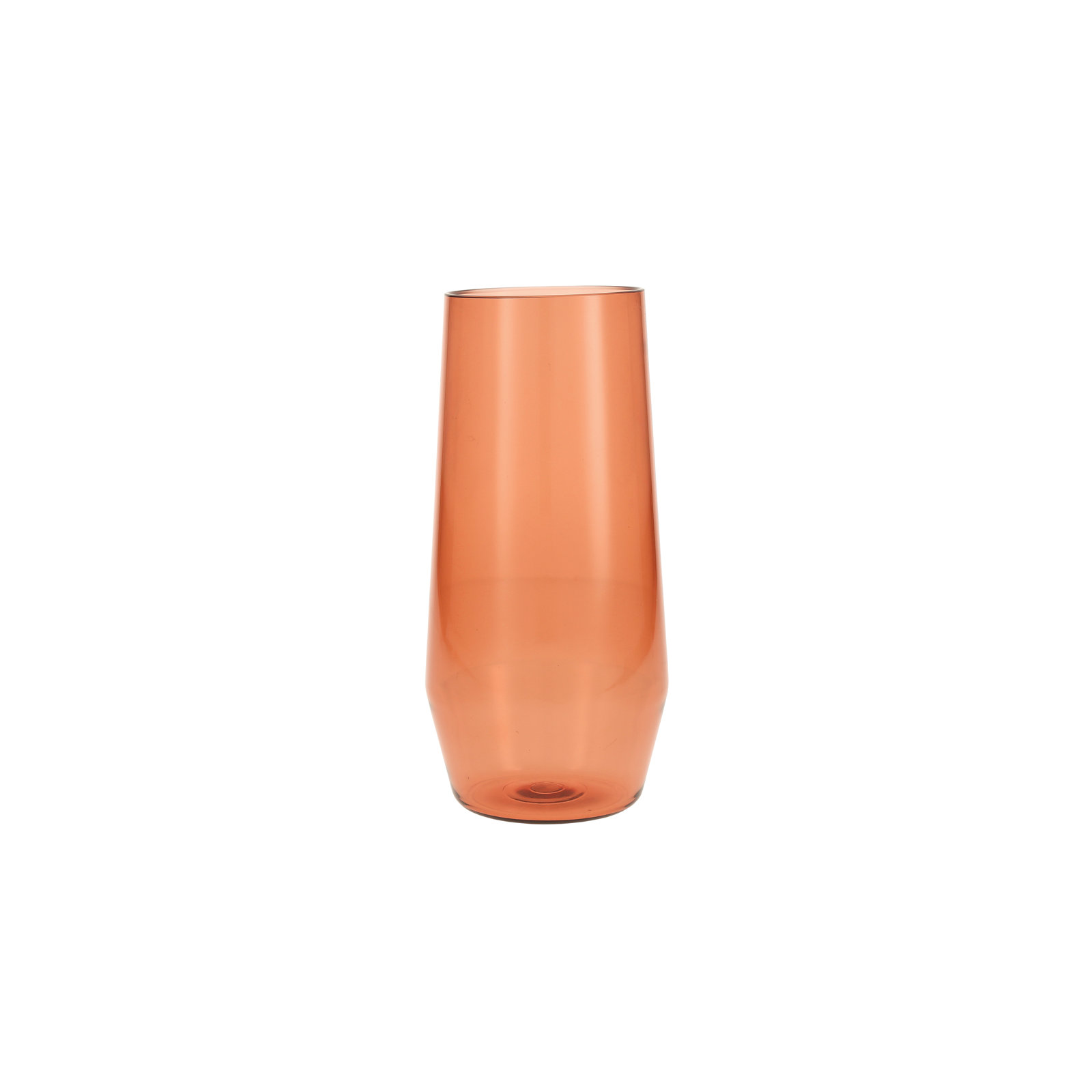 Sole Stemless Wine Glass, 18 oz., Terra Cotta Orange