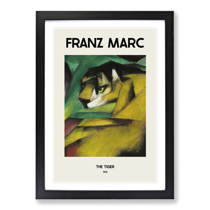 The Tiger by Franz Marc - Picture Frame Painting, Black Framed, 36cm H x 27cm W x 2cm D