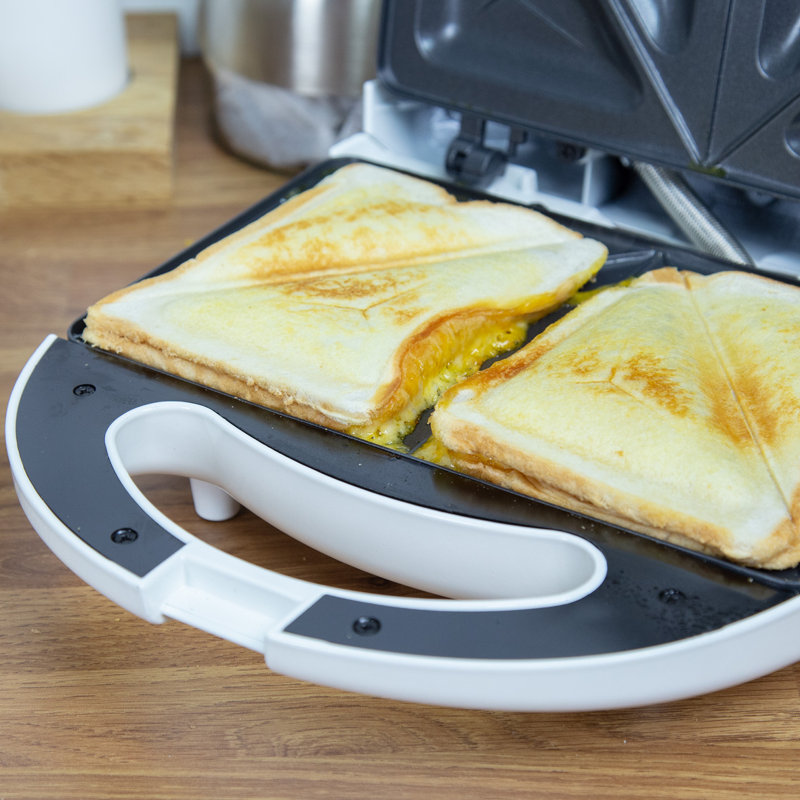 Quest 13.2cm Non Stick Electric Grill Sandwich Maker with Lid, White