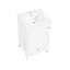 Meuble-lavabo blanc de 50 cm (20 pouces) avec lavabo en céramique, armoire à porte à fermeture douce, tablette de rangement, tiroir, construction, finition peinte, design moderne, meuble-lavabo simple à encastrer sous plan.
