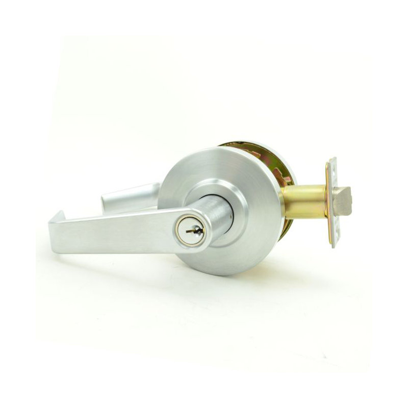 Levier de porte à clé, Chrome satiné