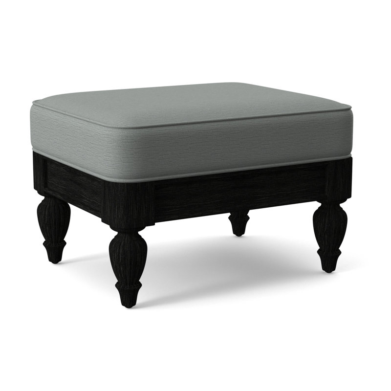 Grand View Ottoman, White Performance Fabric; 0851-94, Antique Black Finish