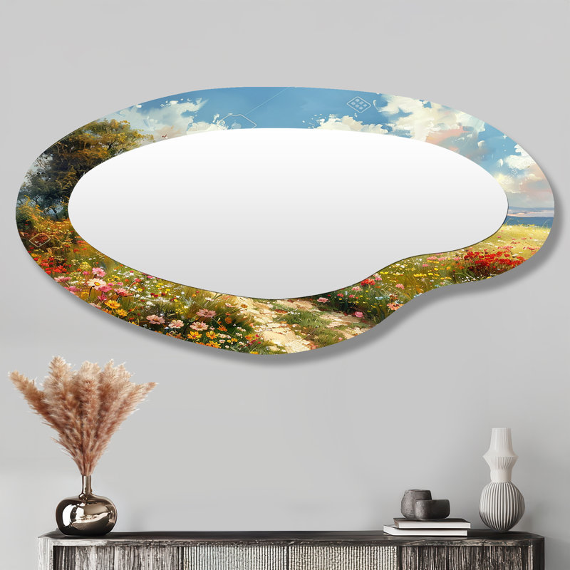 Miroir mural asymétrique blanc