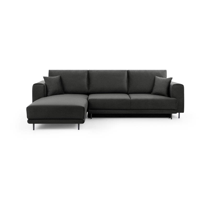 Aecca 4 Seater Sofa Bed, Left facing, Black