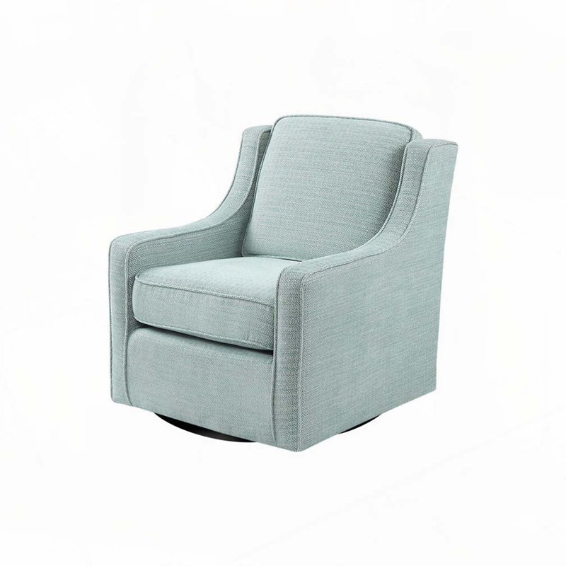 Logan 360-Degree Swivel Chair, Light Green Polyester