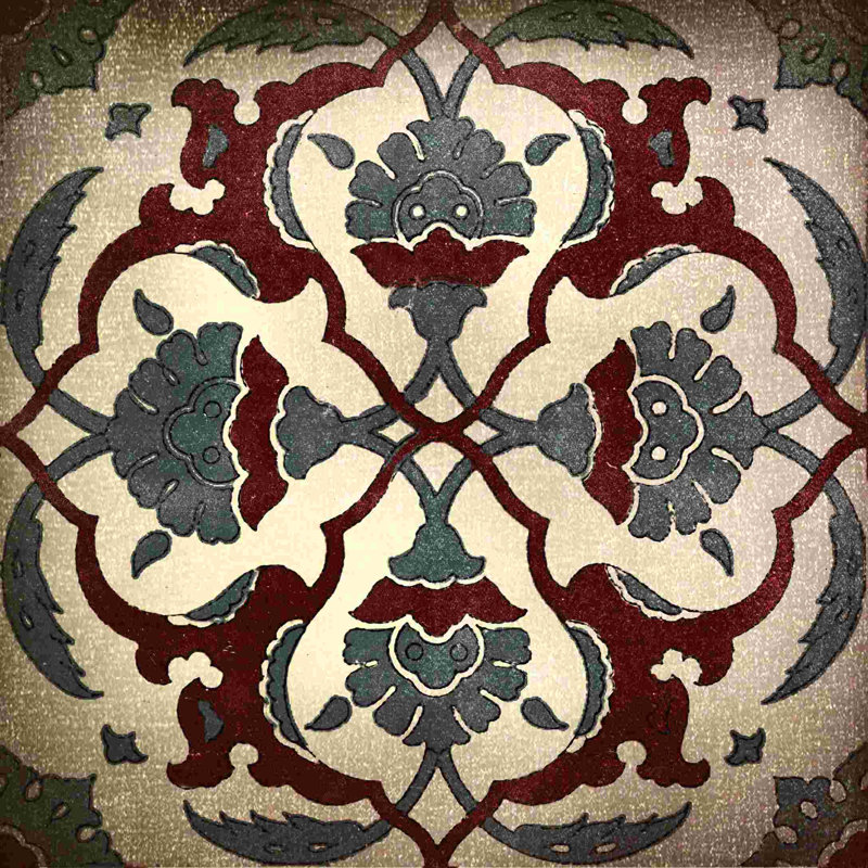 Old Textile Element 3 - Impression sur toile tendue, H 12 po x l 12 po