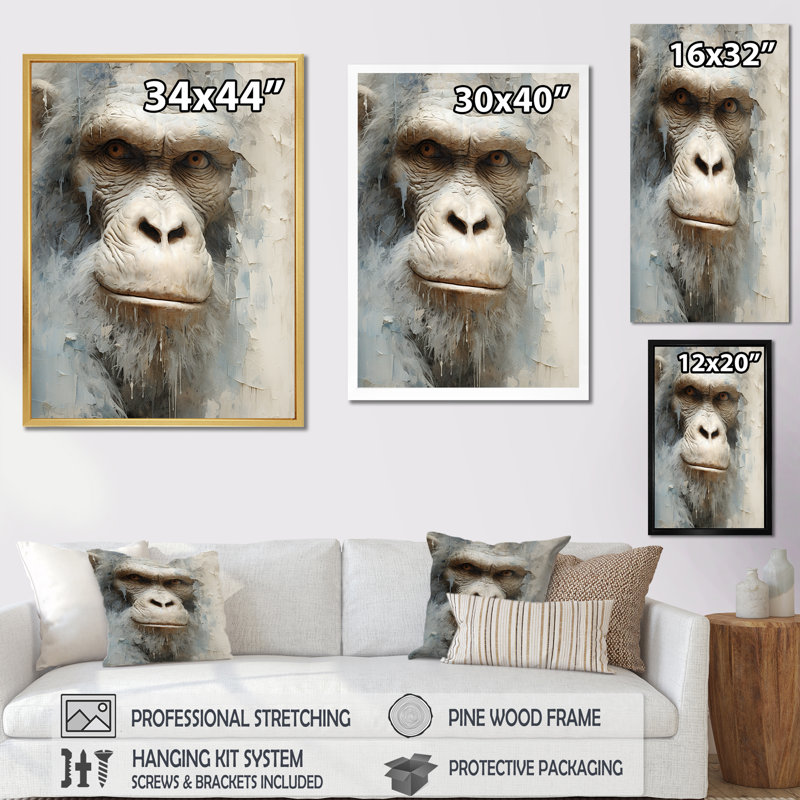 «Bigfoot Portrait I», reproduction d'art murale Bigfoot, H 20 po x l 12 po x P 1 po, Toile tendue