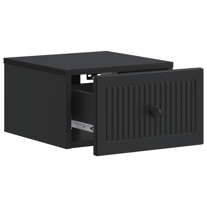 33cm W Manufactured Wood Bedside Table, Black