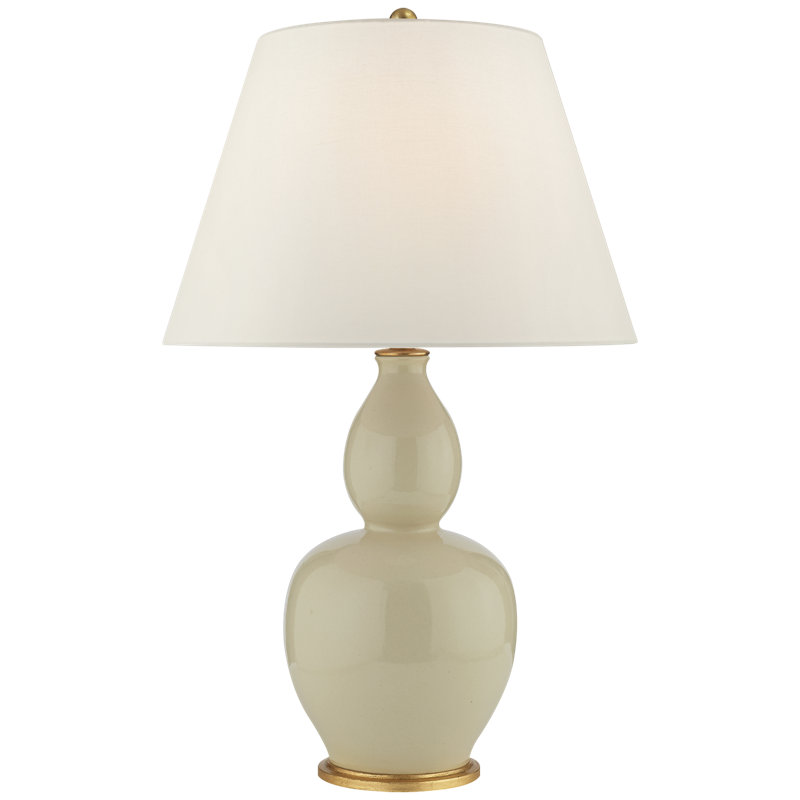 Chapman & Myers Yue Double Gourd Table Lamp, Coconut Porcelain