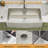 33"L x 22"W Farmhouse / Apron Front Workstation Kitchen Sink 16 Gauge Stainless Steel Single Bowl Drop-In Kitchen Sink-130037306-125397410