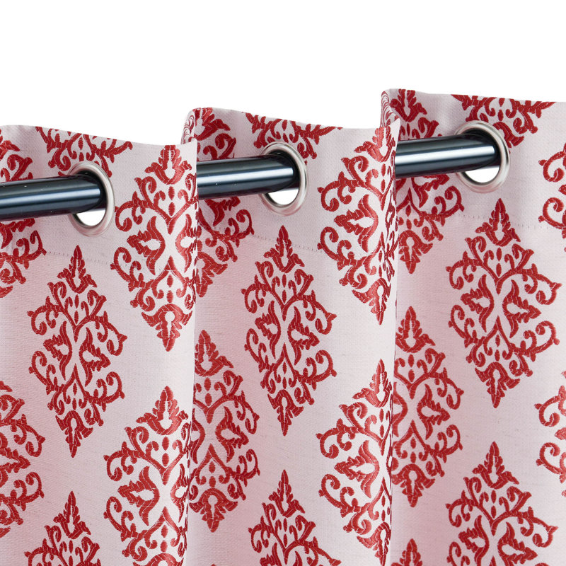 Brodde Semi Sheer Curtain Pair, Ruby, 52" W x 84" L