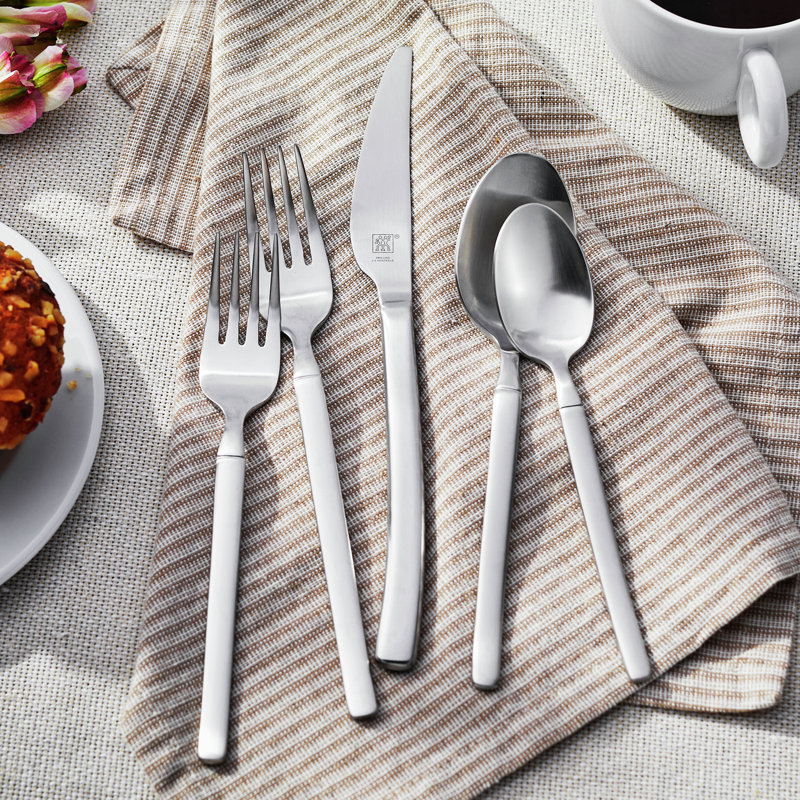 Opus 45 Piece Flatware Set Polished, Satin