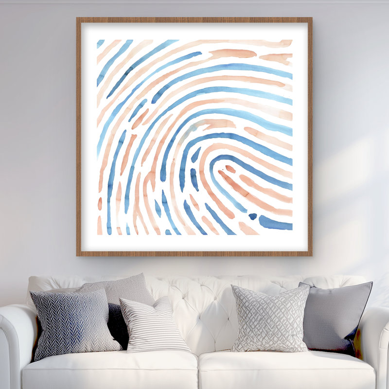 Empreinte au sol - Reproduction matte encadrée illustrative | Décor, Brown, Blue;Orange