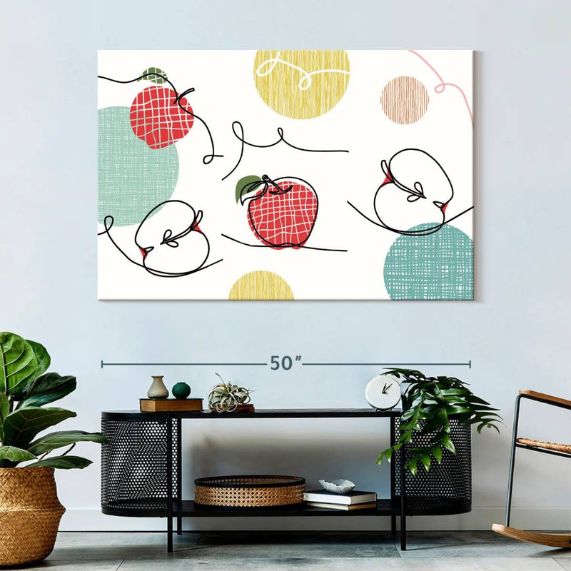 Yarlin One Line Apples, 34" H x 51" W
