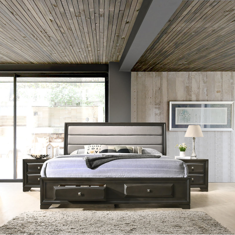3 Piece Upholstered Bedroom Set, Queen