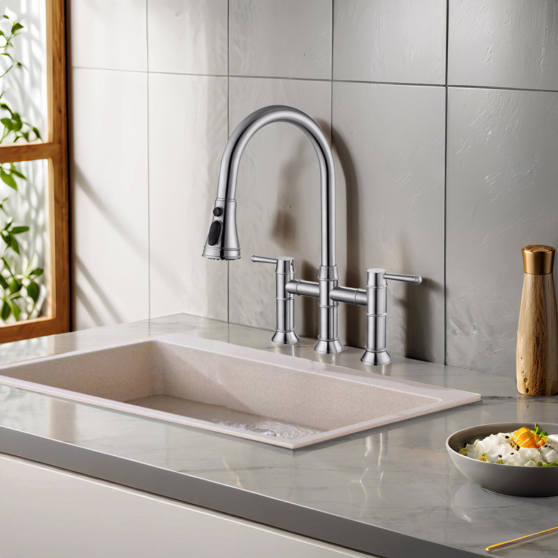 Robinet de cuisine avec bec rétractable en acier inoxydable de qualité commerciale