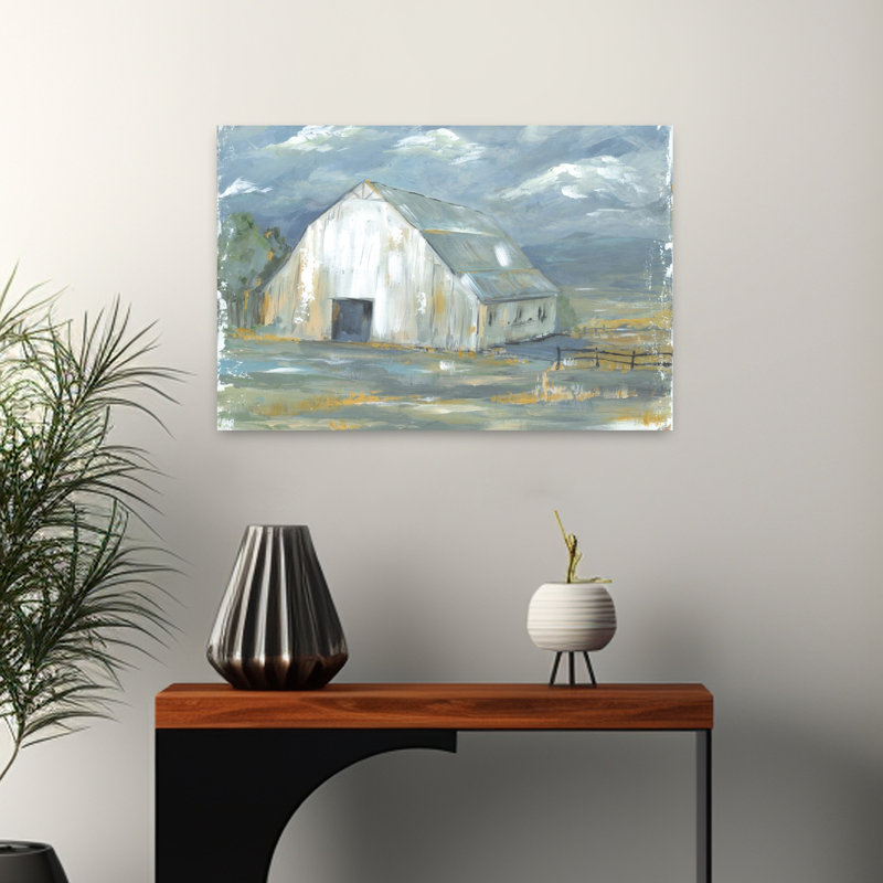 Architecture de paysage contemporain abstrait au début du printemps, H 16 po x l 24 po