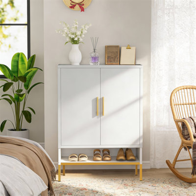 Armoire à chaussures de 40 po de hauteur à 2 portes, range-chaussures dissimulé à 7 niveaux en métal, armoire de rangement étroite moderne avec tablettes réglables pour le vestibule, le couloir, le placard, la chambre à coucher, le salon, la salle de lavage