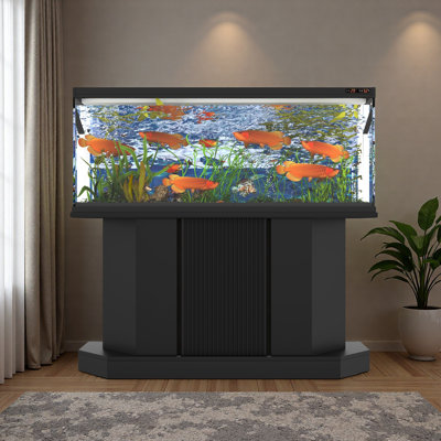 Modern 55-75 Gallon Fish Tank Stand With Power Outlet (4 AC 2 USB Ports), Heavy Duty Aquarium Stand With Cabinet Storage For Fish Tank, Turtle Tank, Reptile Terrarium, 880LBS Capacity