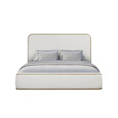 Upholstered Bed - Toffee & White Sand