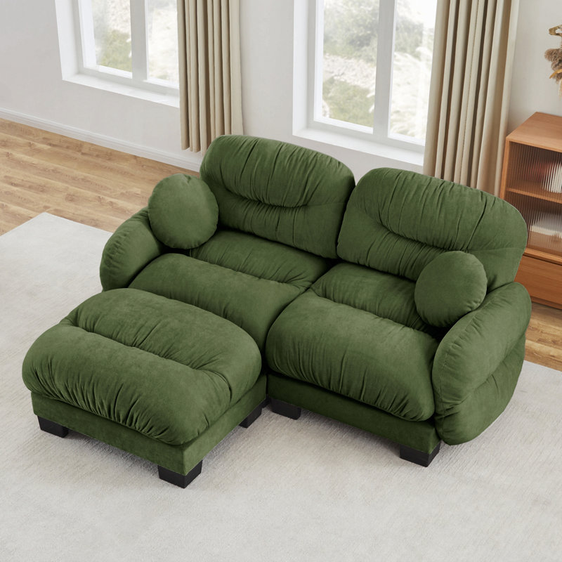 Modulaire rembourré, L 81,8 po, Chenille verte