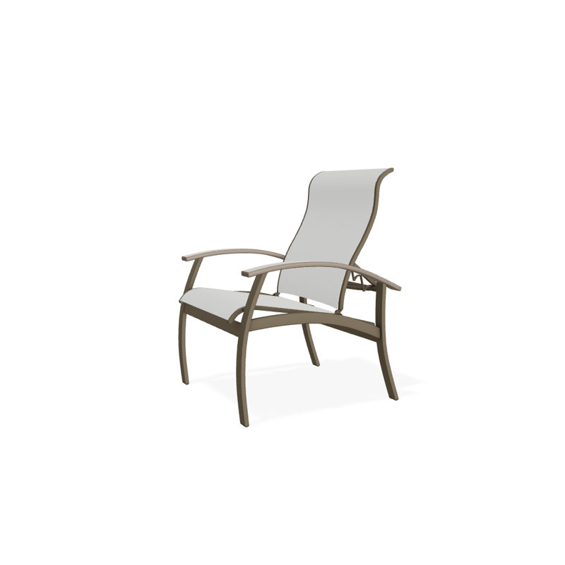 Chaise de patio Askar, Désert, Blanc 6D Sunbrella®, Bois de plage texturé