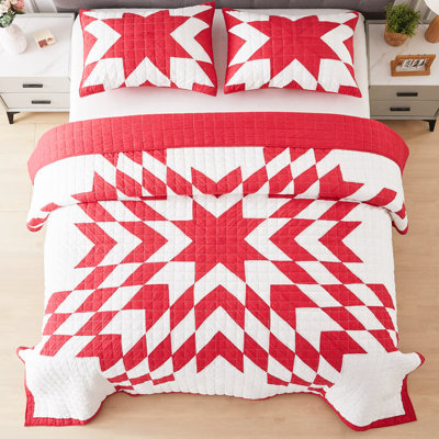 Red Star King Quilt Set (3pc)