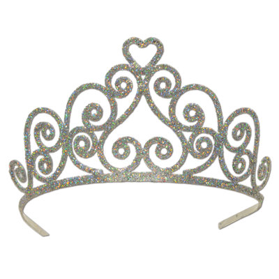 Glittered Metal Tiara - Pack of 6
