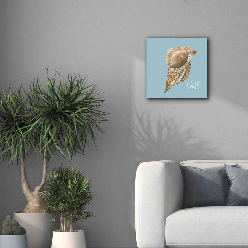 «Chill Seashell» par Cindy Jacobs, estampe numérique sur toile, H 18 po x l 18 po