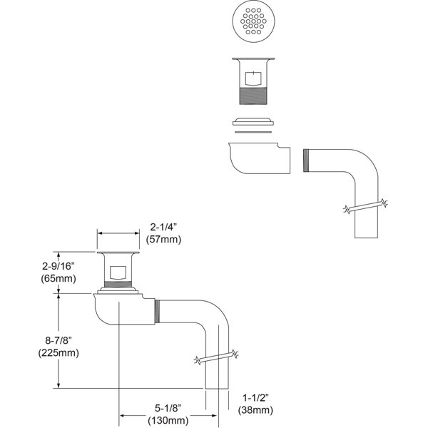 1.25 Grid Kitchen Sink Drain