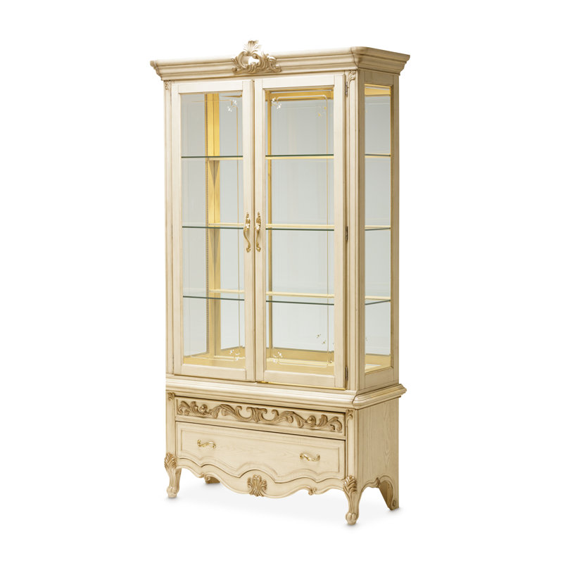 Lighted China Cabinet, Champagne