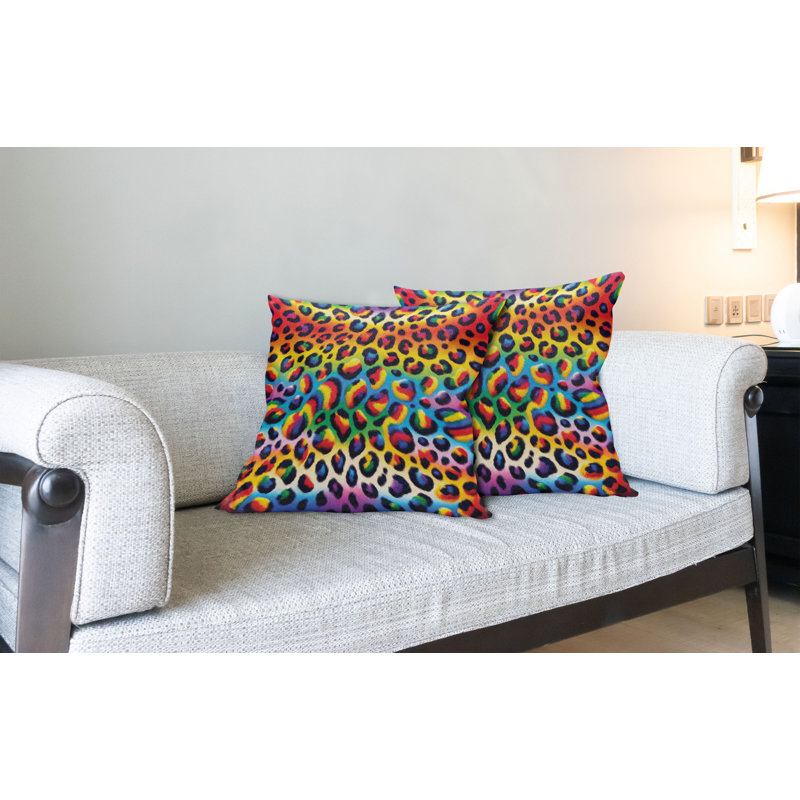 Coussin décoratif réversible en tissu, Carré, H 16 po x l 16 po