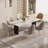 Modern Luxury Upholstered Dining Chairs Set Of 2，Leather Armchairs, Beige & Golden