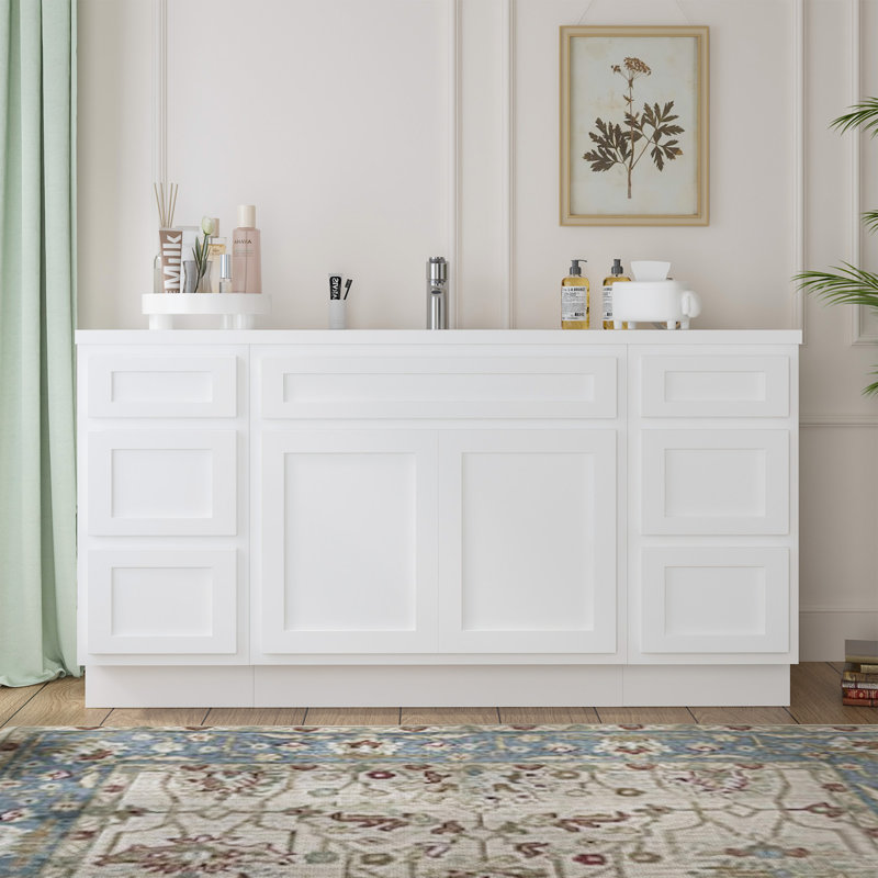 66'' Single Bathroom Vanity Base Only, White