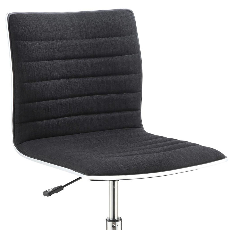 Chaise de bureau contemporaine noire avec hauteur ajustable et forme légèrement profilée