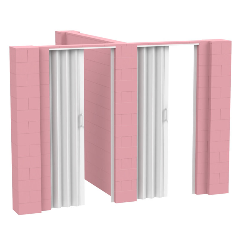 Ensemble mural en forme de T avec porte Everblock, H 84 po x l 120 po x P 96 po, Noir
