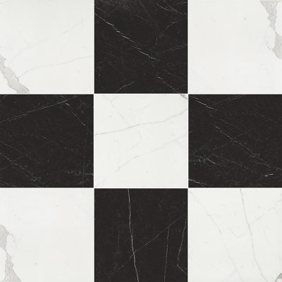 Tuscany Checkerboard 12X12 Calacatta And Marquina