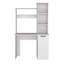 Bureau d'ordinateur avec huche, armoire à une porte, grande surface de travail et tablettes de rangement à 3 niveaux-1036126541
