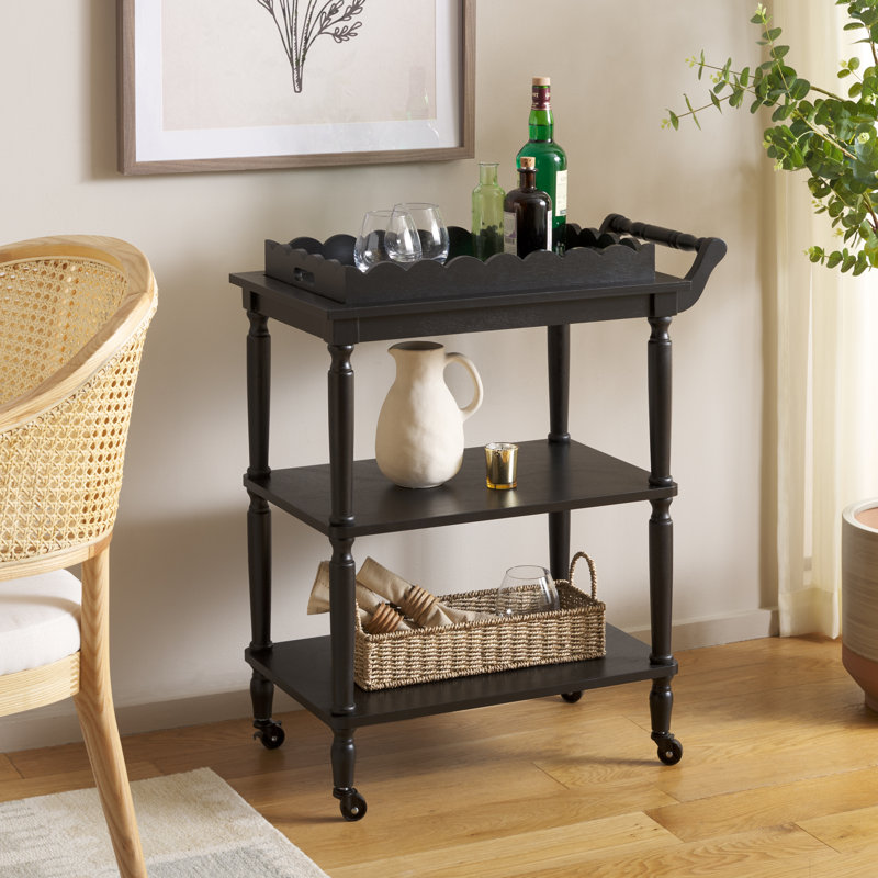 Haven 3 Tier Dining Cart, Matte Black