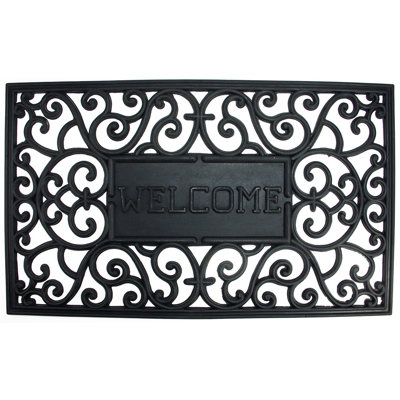 Paillasson noir "Welcome" 18 "x 30"