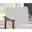 Chaise d'appoint contemporaine et contemporaine en blanc, revêtement en laine, structure en bois et sangles de soutien en tissu blanc avec dossier incliné, siège rembourré, cadre à profil bas et coins confortables-1156763880