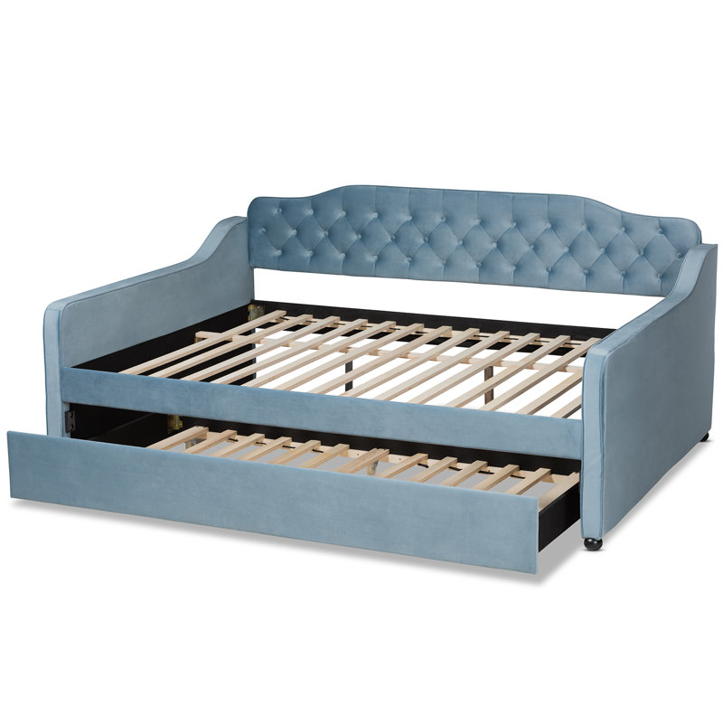 Mihoyo Upholstered Daybed, Queen, Light Blue
